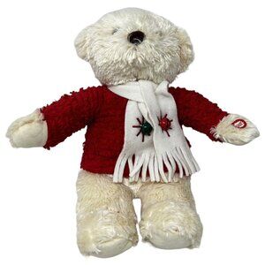 Hallmark Jingle Bear Musical Plush Red Sweater White Scarf with Bells Christmas